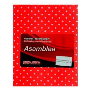 CUADERNO 19X23.5 ASAMBLEA LUNARES ROJO 50 HS RAYADO