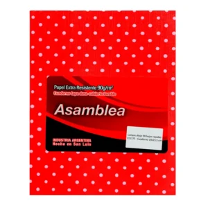 CUADERNO 19X23.5 ASAMBLEA LUNARES ROJO 98 HS RAYADO