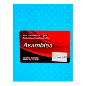 CUADERNO 19X23.5 ASAMBLEA LUNARES CELESTE 98 HS RAYADO