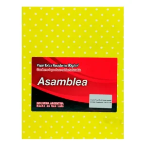 CUADERNO 19X23.5 ASAMBLEA LUNARES AMARILLO 50 HS RAYADO