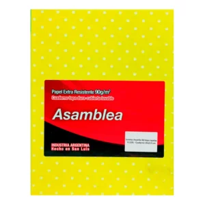 CUADERNO 19X23.5 ASAMBLEA LUNARES AMARILLO 98 HS RAYADO