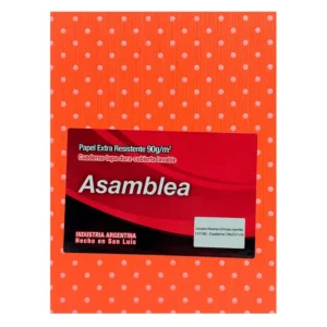 CUADERNO 19X23.5 ASAMBLEA LUNARES NARANJA 50 HS RAYADO