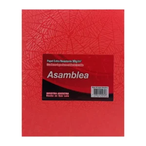 CUADERNO 19X23.5 ASAMBLEA ARAÑA ROJO 50 HS RAYADO