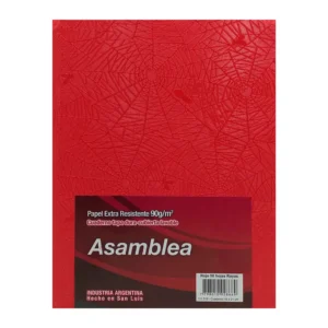 CUADERNO 16X21 ASAMBLEA ARAÑA ROJO 50 HS RAYADO