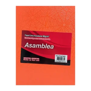 CUADERNO 16X21 ASAMBLEA ARAÑA NARANJA 50 HS RAYADO