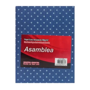 CUADERNO 16X21 ASAMBLEA LUNARES AZUL 50 HS RAYADO