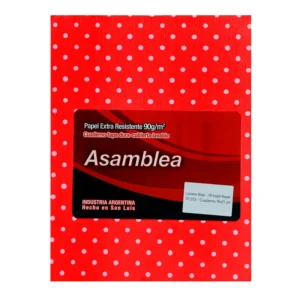 CUADERNO 16X21 ASAMBLEA LUNARES ROJO 50 HS RAYADO
