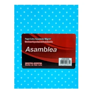 CUADERNO 16X21 ASAMBLEA LUNARES CELESTE 50 HS RAYADO