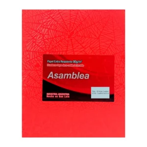 CUADERNO 19X23.5 ASAMBLEA ARAÑA ROJO 50 HS CUADRICULADO