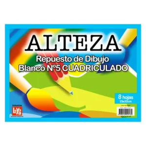 REPUESTO ALTEZA EMBOLSADO Nº 5 DIBUJO BLANCO 8 HS CUADRICULADO