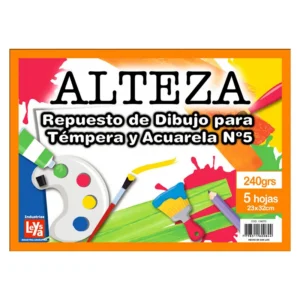 REPUESTO ALTEZA EMBOLSADO Nº 5 DIBUJO BLANCO 5 HS PARA TÉMPERA ( 240 GR )