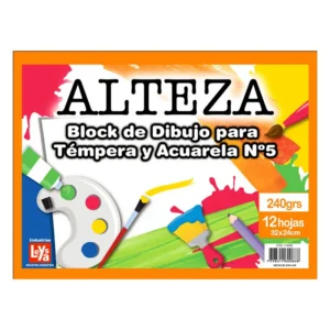 BLOCK ALTEZA DIBUJO TÉMPERA 12 HS. BLANCO (240 GR) N°5