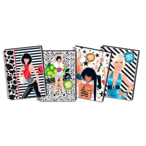 CUADERNO 16X21 TAPA DURA CHICA LOCA FLOCK 96 HR