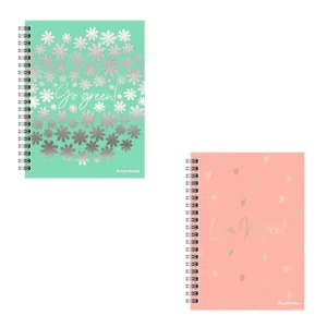 CUADERNO 16X21 TAPA DURA PASTEL STAMPING 96 HR