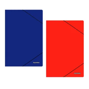 CARPETA 3 SOLAPAS CON ELASTICO COLORES LISOS  (AZUL+ ROJO)