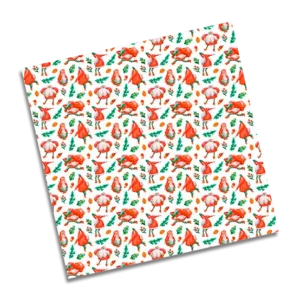 PAPEL DE REGALO 70 X 100 NAVIDAD SANTA BAILANDO