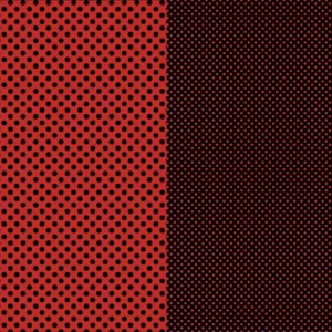 CARTULINA ENTRETENDIA BRILLANTE LUNARES ROJO NEGRO 50X65