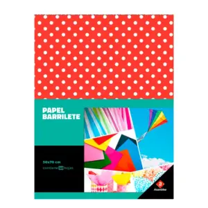 PAPEL SEDA IMPRESO LUNARES BLANCO Y ROJO 50X150