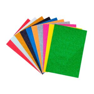 PACK GOMA EVA GLITTER X 10 COLORES SURTIDOS 1,7 MM 60X40