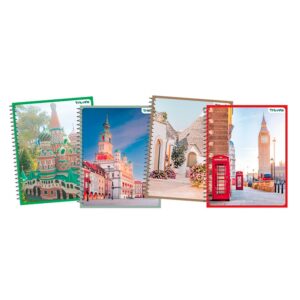 CUADERNO TRIUNFO PAISAJES POSTALES 21X29.7 ESP 70 HS CUADRICULADO